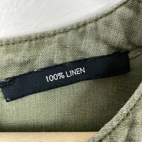 Nicole Miller sleeveless linen jumpsuit women 4 pocket size 4 button closure - Picture 11 of 12